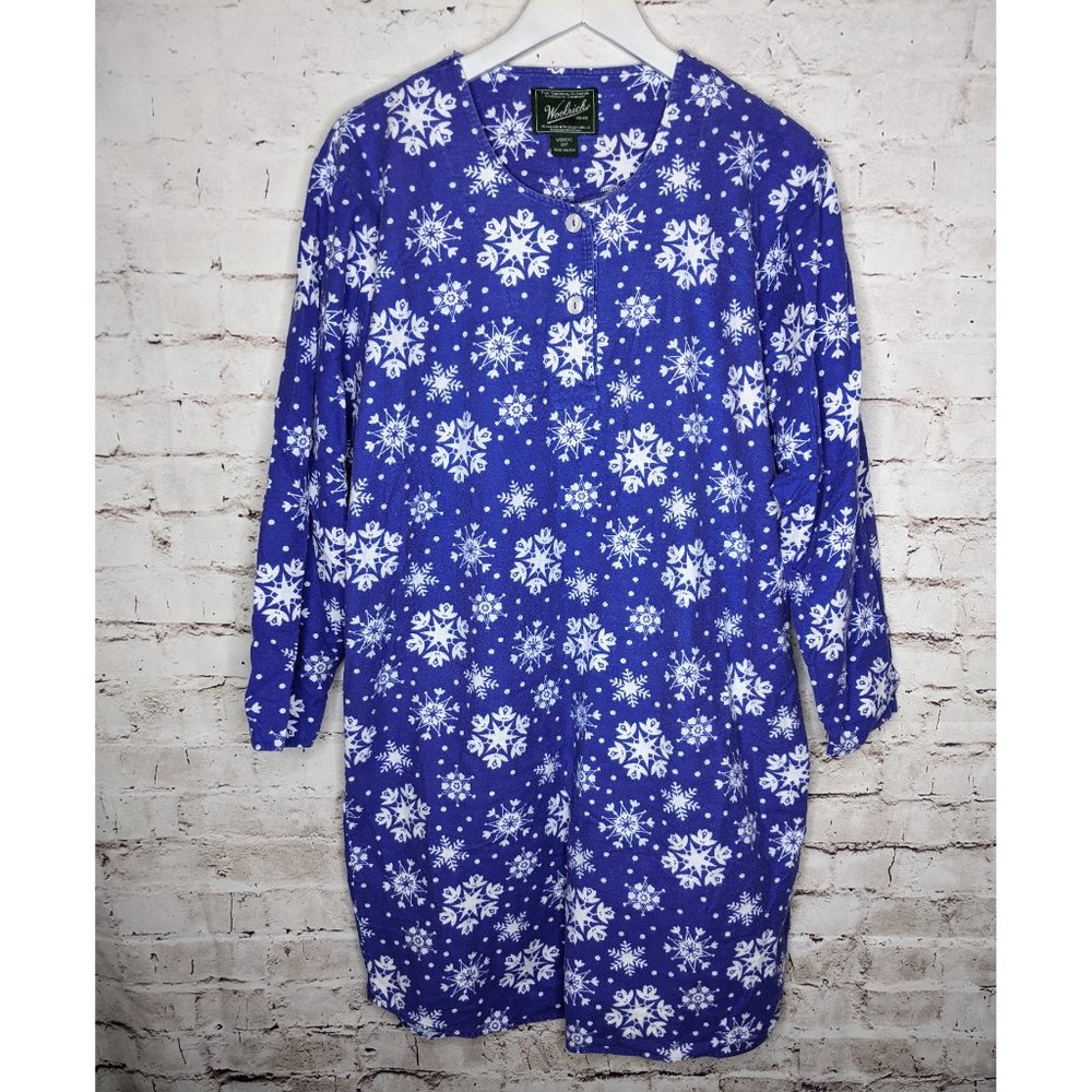 Woolrich Purple Snowflake Winter Flannel Nightgown